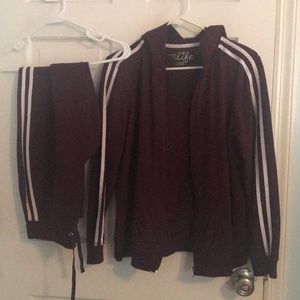 Burgundy Track Suit